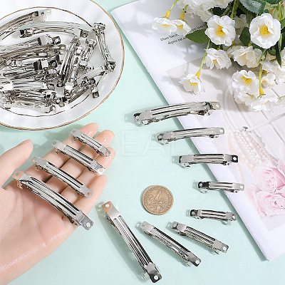 80Pcs 4 Styles Iron Hair Barrette Findings IFIN-SC0001-64-1