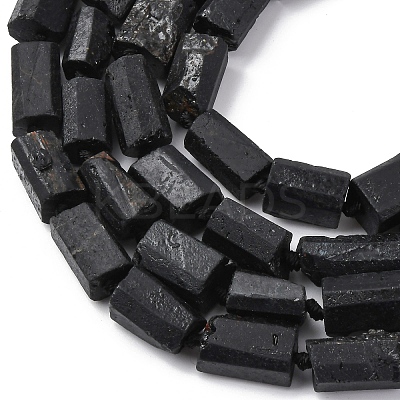 Natural Black Tourmaline Beads Strands G-F716-01-1