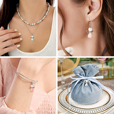 18Pcs 9 Colors Resin & Glass Pearl Angel Pendants FIND-TA0004-23-1
