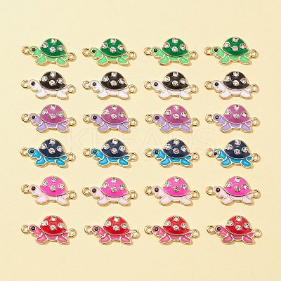 24Pcs 6 Colors Alloy Enamel Connector Charms ENAM-FS0001-60-1
