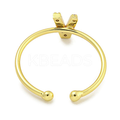 Rack Plating Brass Open Cuff Rings for Women RJEW-F162-02G-V-1