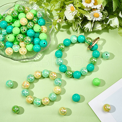 100Pcs 5 Colors St. Parikh's Day Them Opaque Acrylic Beads MACR-SP0001-62-1