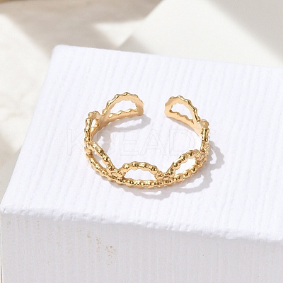 304 Stainless Stee Open Cuff Rings for Women RJEW-Q006-03B-G-1