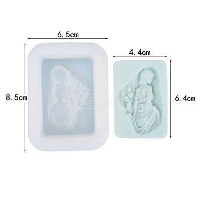 Embossed Art DIY Food Grade Silicone Statue Fondant Mold PW-WG92243-01-1