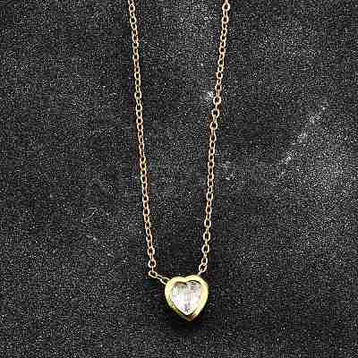 304 Stainless Steel Pendant Necklaces NJEW-O108-14G-1