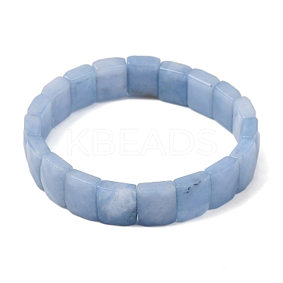 Dyed Natural White Jade Beaded Stretch Bracelets for Unisex G-K303-02P-01-1