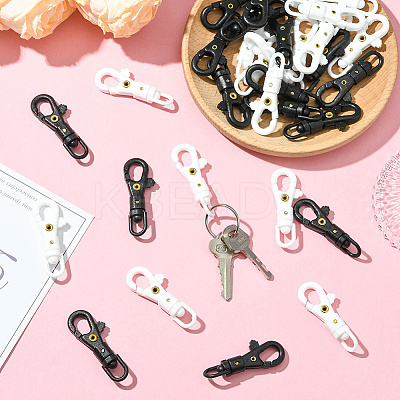 32Pcs 2 Colors POM Plastic Swivel Clasps FIND-SC0017-04-1