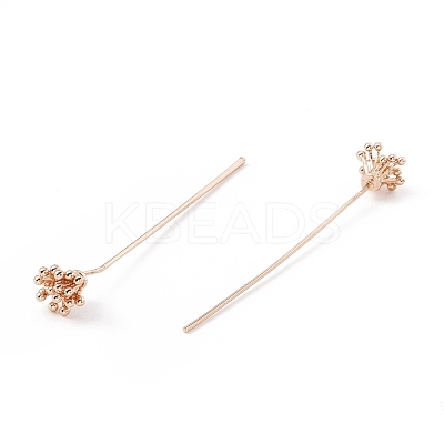 Brass Flower Head Pins KK-G413-04KCG-1