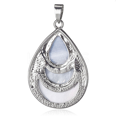 Natural Paua Shell Pendants G-XCP0001-45-1