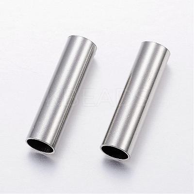 Tarnish Resistant 304 Stainless Steel Tube Beads STAS-P128-10-1