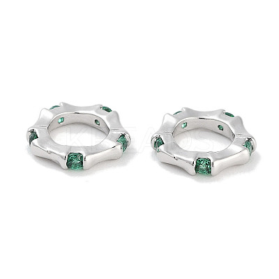 Brass Pave Cubic Zirconia Linking Rings KK-C051-61P-01-1