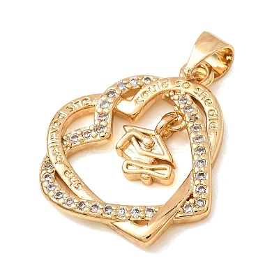 Brass Micro Pave Cubic Zirconia Pendants KK-CBA0009-10G-D-1