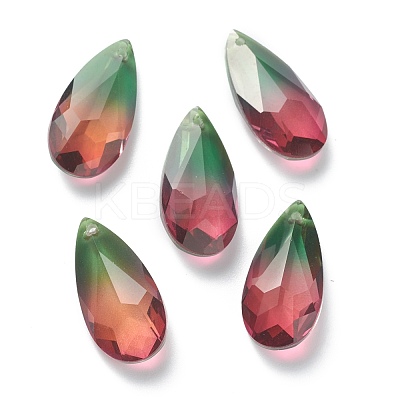 Two Tone Transparent Glass Pendants GLAA-A039-01-002TO-1