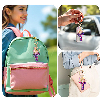 Resin Butterfly Pendant Keychains KEYC-TAC0034-03T-1