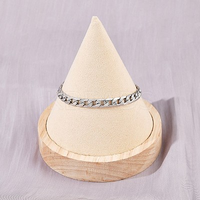 304 Stainless Steel Curb Chain Bracelets for Women BJEW-G757-14P-1