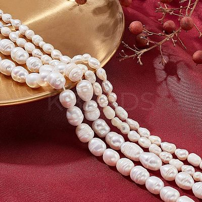 4Strands 2 Styles Natural Cultured Freshwater Pearl Beads Strands PEAR-NB0001-64-1