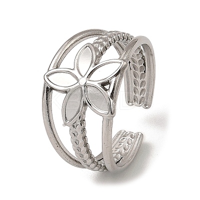 Non-Tarnish 304 Stainless Steel Open Cuff Rings RJEW-Z018-04P-1