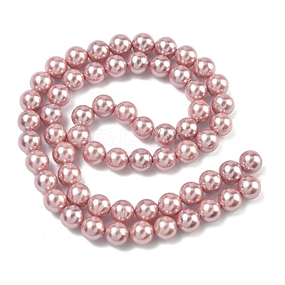 Electroplated Shell Pearl Beads Strands X-BSHE-G041-6mm-05-1