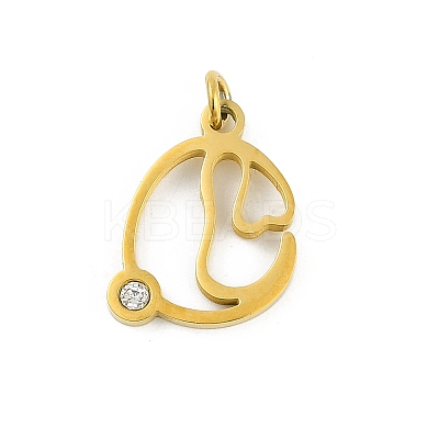304 Stainless Steel Pendants STAS-R137-01G-C-1