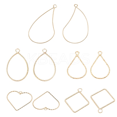 48Pcs 6 Style Brass Pendants KK-BC0002-23-1