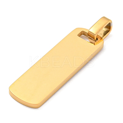 Ion Plating(IP) Rectangle 304 Stainless Steel Mirror Polished Finish Stamping Blank Tag Pendants STAS-H317-09G-1