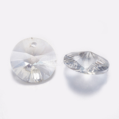 Faceted Glass Rhinestone Charms RGLA-F049-10mm-001BS-1