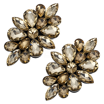 2Pcs Flower Glass Rhinestone Costume Accessories FIND-FG0004-81A-1