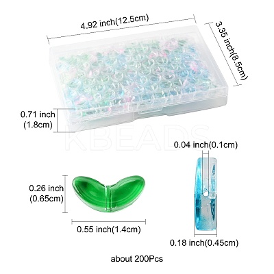 200Pcs Spray Painted Transparent Glass Beads GLAA-FS0002-54A-1