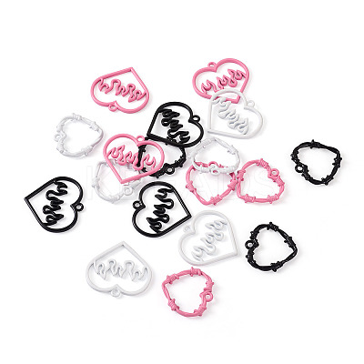 24Pcs 6 Style Spray Painted Zinc Alloy Pendants FIND-PJ0001-23-1
