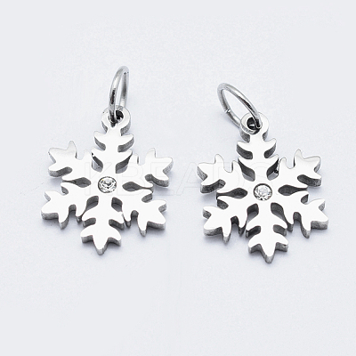Eco-Friendly 316 Surgical Stainless Steel Micro Pave Cubic Zirconia Charms RB-I078-71P-NR-1