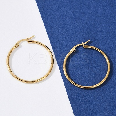 PVD Vacuum Plating 201 Stainless Steel Hoop Earrings with 304 Stainless Steel Pins for Women EJEW-D279-12G-04-1