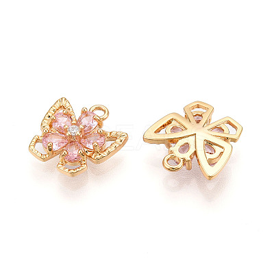Brass Micro Pave Cubic Zirconia Charms KK-N262-111C-G-1