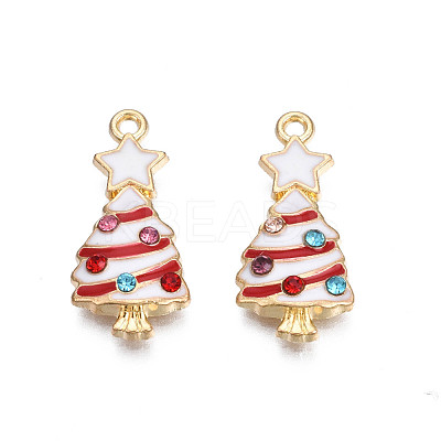 Rack Plating Alloy Enamel Pendants X-ENAM-N055-148C-1