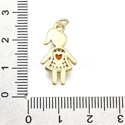 Brass Micro Pave Cubic Zirconia Pendants KK-Z100-19G-02-1