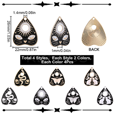 32Pcs 8 Styles Alloy Enamel Pendants ENAM-SC0005-13B-1