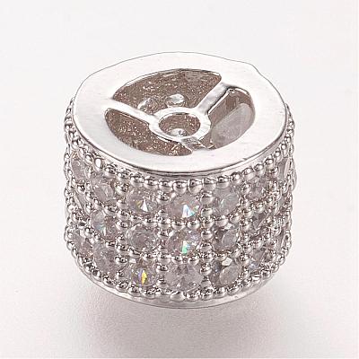 Brass Micro Pave Cubic Zirconia Beads ZIRC-L061-28P-1