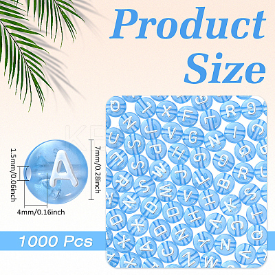 1000Pcs Transparent Acrylic Beads TACR-ME0001-08A-1