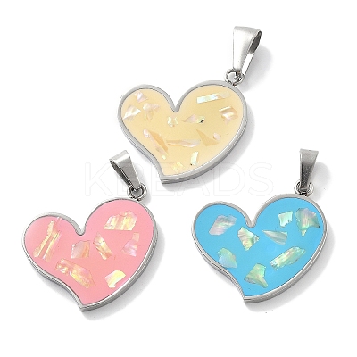 304 Stainless Steel Enamel Pendants STAS-Z098-46P-1