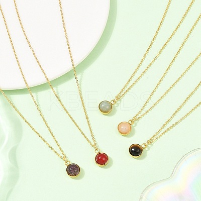 Natural Mixed Stone Pendant Necklaces NJEW-JN05489-02-1