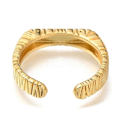 Rack Plating Brass Open Cuff Rings for Women RJEW-M022-05G-1