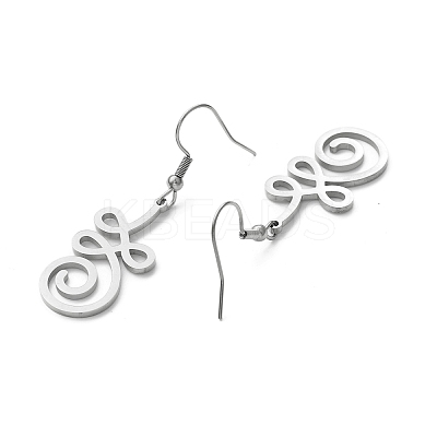 Non-Tarnish 304 Stainless Steel Knot Dangle Earrings for Women EJEW-P222-05P-1