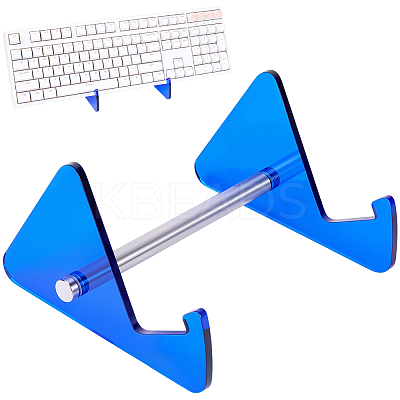 1-Tier Acrylic Keyboard Display Stands with Platinum Plated Iron Supports ODIS-WH20015-06D-03-1