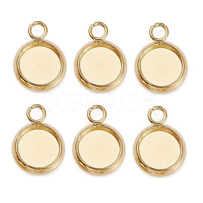304 Stainless Steel Pendant Cabochon Settings X-STAS-Z030-01E-G-1