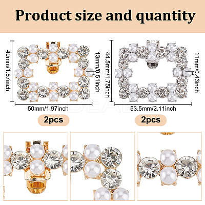 2 Styles Alloy Rhinestone Shoe Decorations FIND-GO0002-29-1