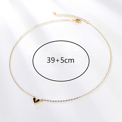 Golden Brass Heart Pendant Necklace for Women WZ0134-1-1-1