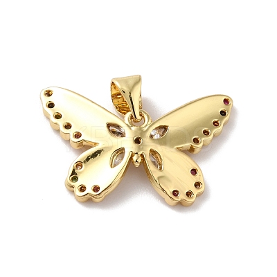 Rack Plating Brass Micro Pave Cubic Zirconia Pendants KK-A160-10G-1