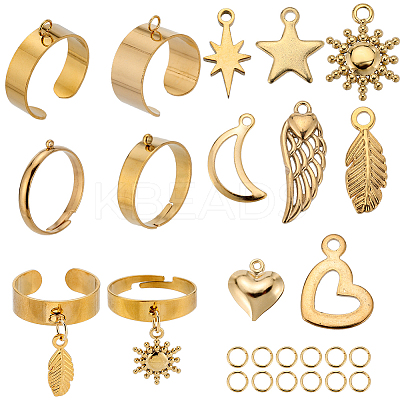 DIY Charm Cuff Ring Making Kit DIY-SC0023-58-1