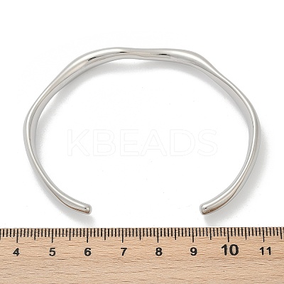 304 Stainless Steel Open Cuff Bangles for Women BJEW-R019-03P-01-1