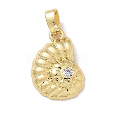 Brass Micro Pave Clear Cubic Zirconia Pendants KK-M300-03G-01-1