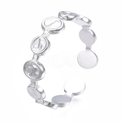 Non-Tarnish 304 Stainless Steel Flat Round Open Cuff Ring X-RJEW-T023-65P-1